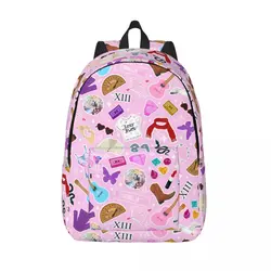 Swiftie Eras Album Pattern Backpack for Boy Girl Student School Bookbag Canvas Daypack Preschool Kindergarten Bag Lightweight