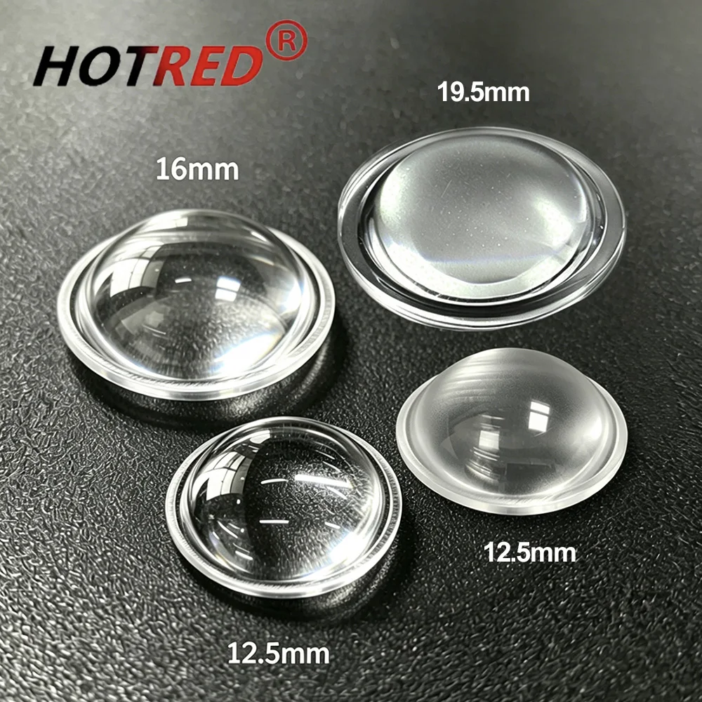 12,5mm 16mm 19mm Plankonvexe Optische PMMA-LED-Linse Fokus-Taschenlampenlinse Glatt/Matt für Hochleistungs-LED-Autolampen