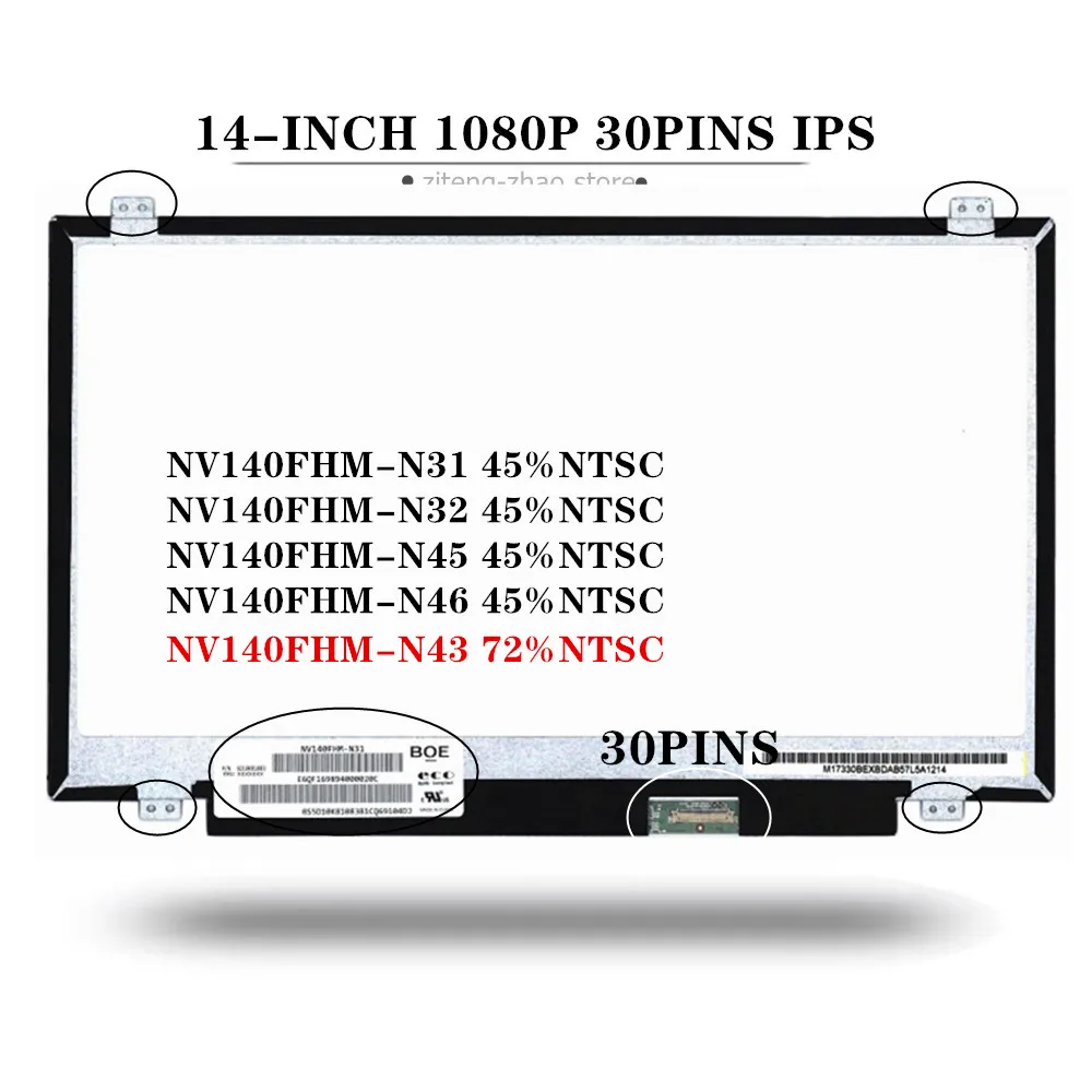 Imagem -02 - Fit B140han01.3 Lp140wf1-spk3 Ltn140hl02201 Nv140fhm-n43 Fhd Ips Scree Lcd para Thinkpad T450 20bu 20bv Matriz 14 Lp140wf3-spd1