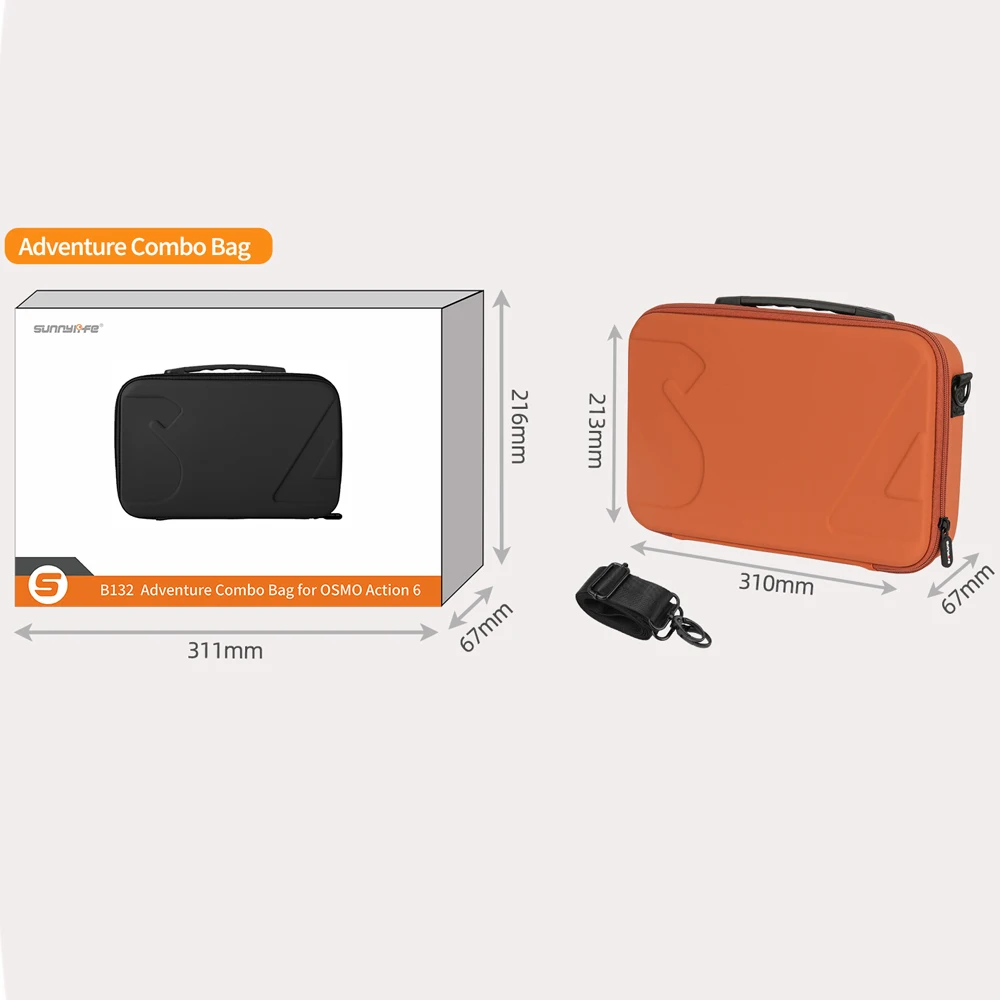 Sunnylife Portable Shoulder Storage Bag For DJI OSMO ACTION 6 Travel Carrying Case Handbag Box For OSMO 5Pro/4/3 Protective Case