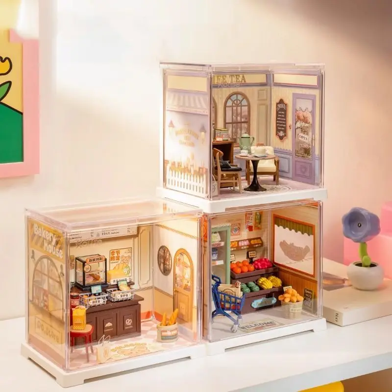 2025년 신제품 DIY 스트리트 뷰 미니어처 하우스 키트 놀이집 창작자 조립식 어린이 생일 소녀 선물 3D 퍼즐 수제