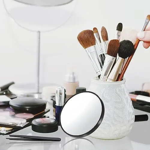 10/20/30x Vergroting Spiegel met Zuignap Mee-eter Vergrotende Spiegel voor Badkamer Draagbare Make-up Ronde Spiegel