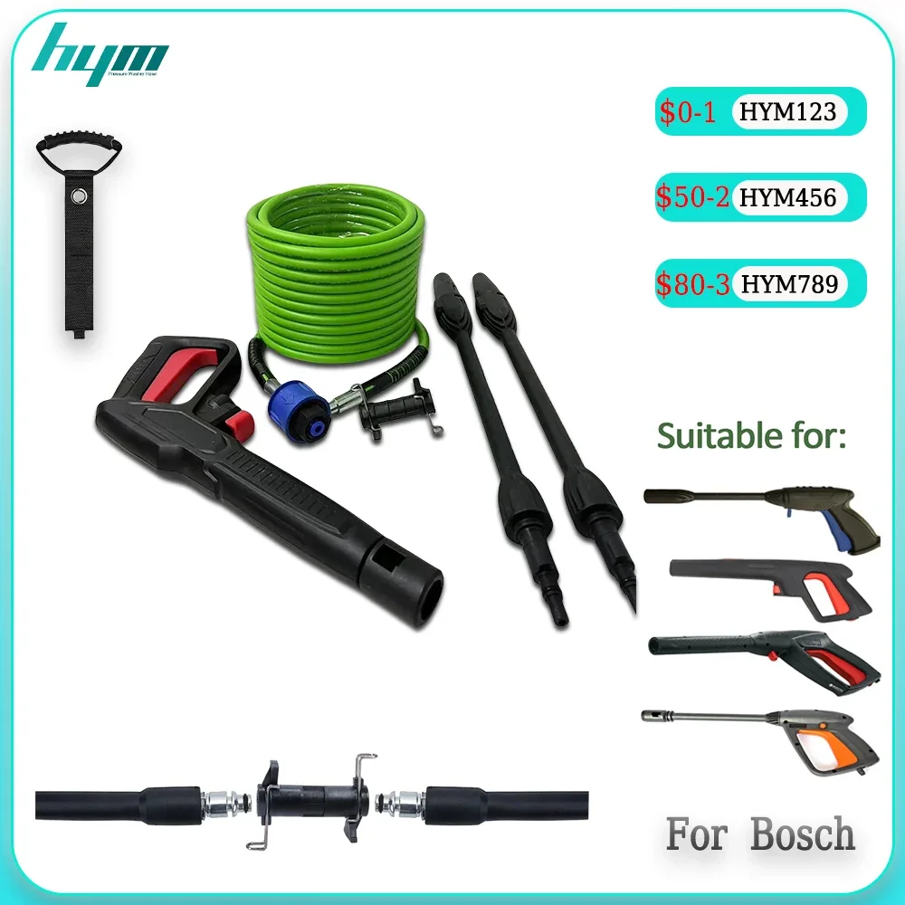 Super Flexible Pressure Washer Hose Kink Resistant Pressure Washer Gun Lance With Jet Turbo Sprayer Wand For Bosch Accessories