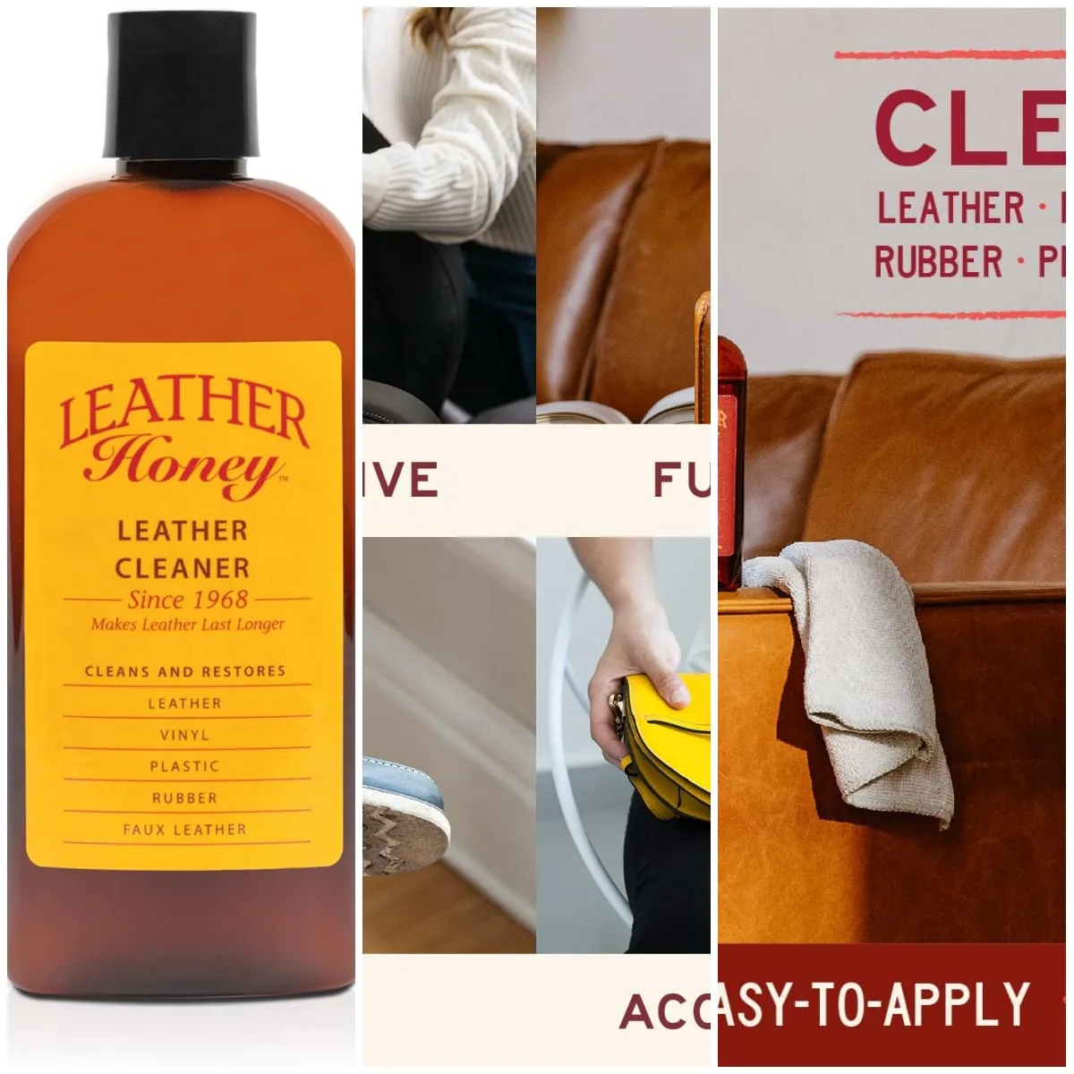 

Leather Cleaner: Non-Toxic, USA-Made Since 1968 – Deep Cleans Leather, Faux & Vinyl Couches, Car Seats, Purses, Shoes & Bags