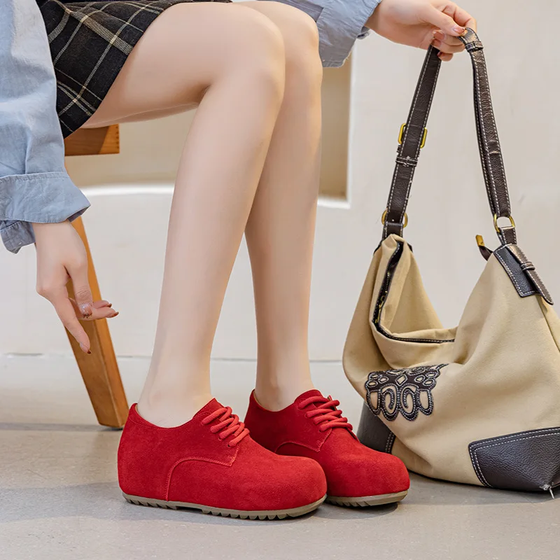 

Новая осенняя женская обувь из натуральной кожи Bernkens в стиле ретро с полной оберткой и внутренней прямой пряжкой, повседневная противоударная резиновая подошва без шнуровки