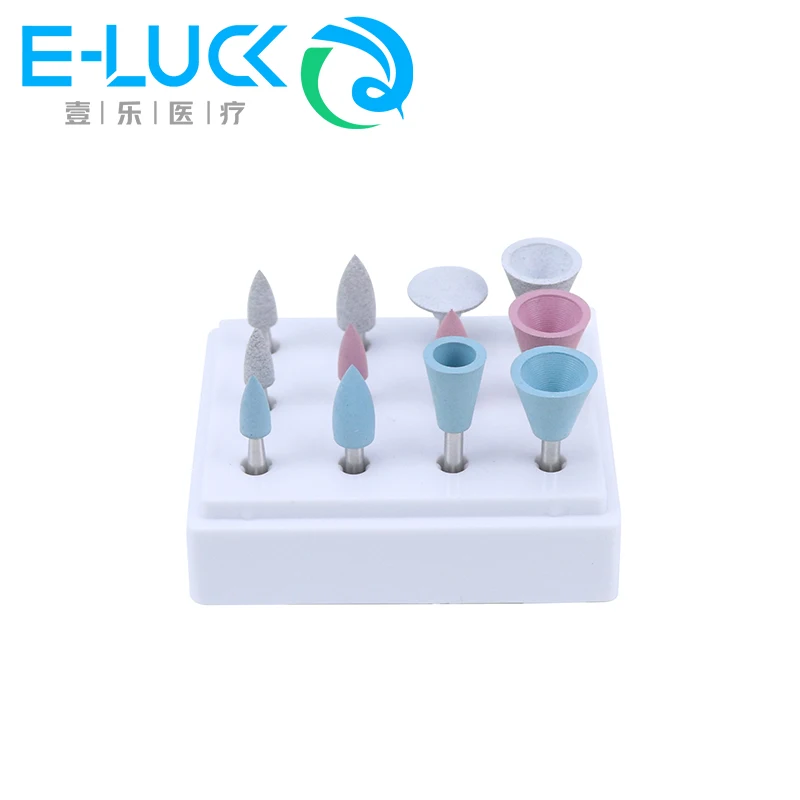 رؤوس طحن مطاطية للأسنان ، رأس سيليكون ، ملمع أسنان ، قطعة يد منخفضة السرعة ، را من أجل تلميع ، 12 طقم