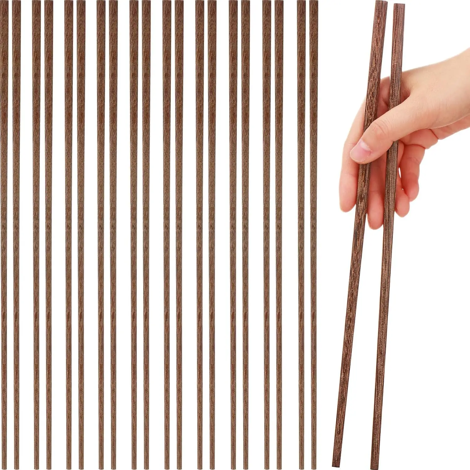 

10 Pairs Reusable 12-Inch Extra Long Wooden Chopsticks for Cooking, Hot Pot, and Noodles