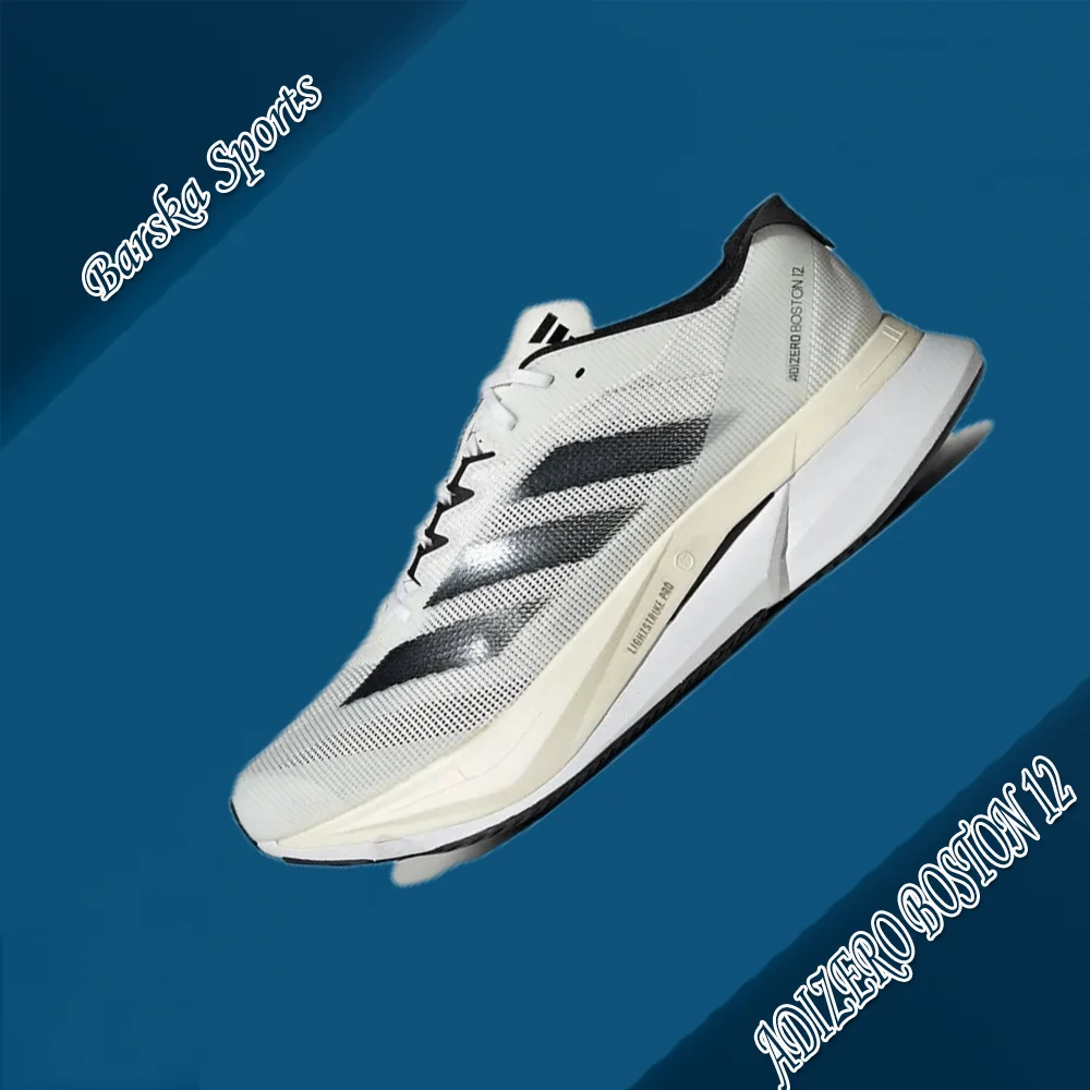 Zapatillas Adidas ADIZERO BOSTON 12 para hombre y mujer, transpirables, con absorción de impacto, antideslizantes, para correr, maratón, blanco y negro