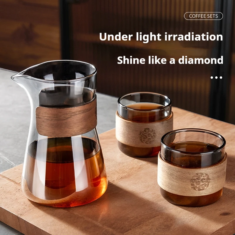 

Hand brewed Coffee Sharing Pot, High Borosilicate Glass, Home Coffee Pot, Coffee Cloud Pot with Lid, Drinker Cup Set