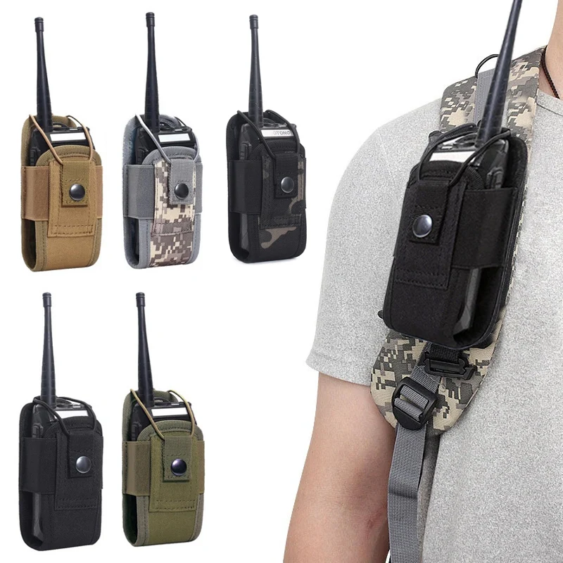 Bolsa Molle para Walkie Talkie de Radio, funda para interfono portátil para exteriores, bolsa de transporte para caza, Camping, funda para interfono, bolsa de bolsillo