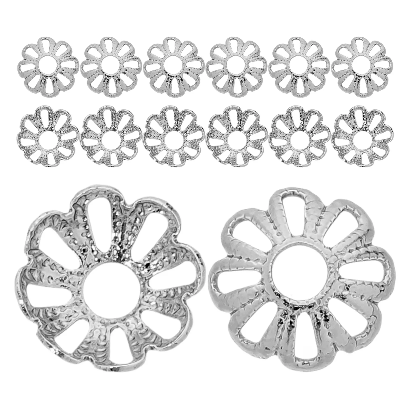 

100 Pcs Bead Flower Hat Accessories Jewelry Caps Bulk End for Making Copper Bracelet Supplies Earring