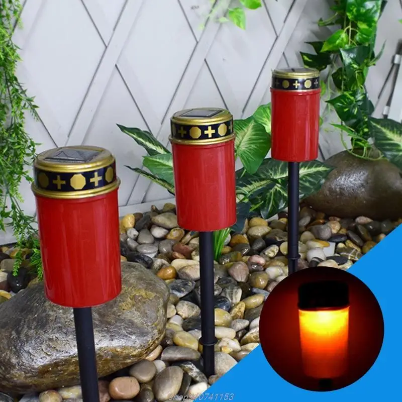 4Pcs Solar Light Outdoor Grave Lamp for Cemetery LED Waterproof Mourning Light for Garden Balcony S26 22 Dropship