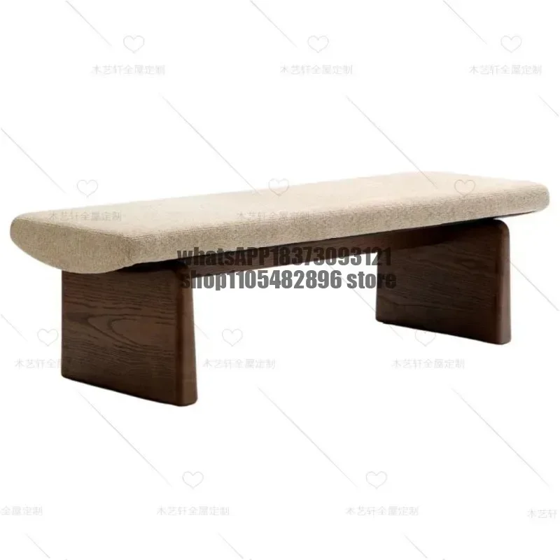 Lamb wool strip Nordic modern simple sofa stool Bedroom cloakroom Bedside stool Bench stool Shoe changing stool