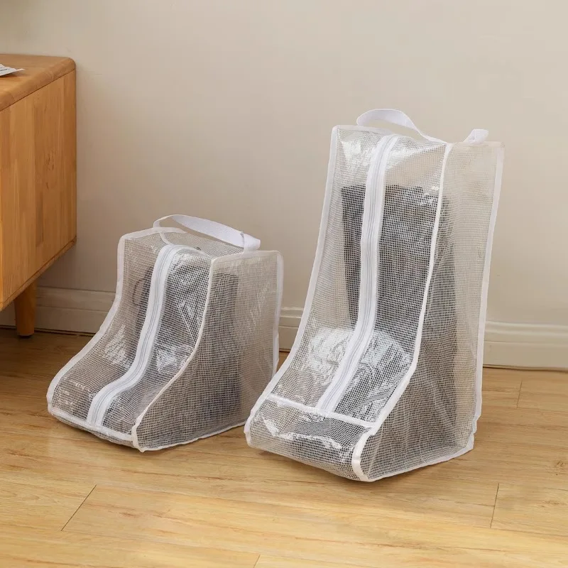 1pc Grey Boot Storage Bag Dust Cover for Shoes Transparent Moisture-proof and Mold Proof Protective Cove