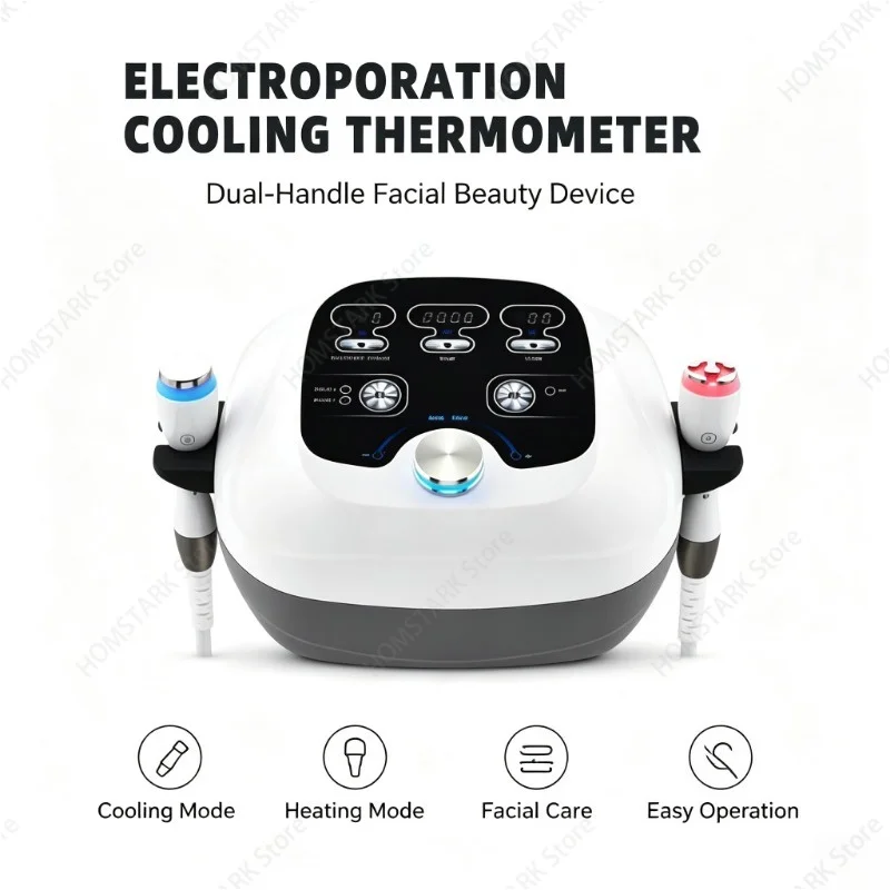 Non-Invasive 2-in-1 Hot  Cold Electroporation Beauty Device Anti-Aging Facial Lifting Wrinkle Minimizing Skin Tightening Machine