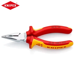 KNIPEX 08 26 145 Needle-Nose Combination Pliers 1000V VDE-Tested Insulated Chromium Plated Pointed Wire Plier