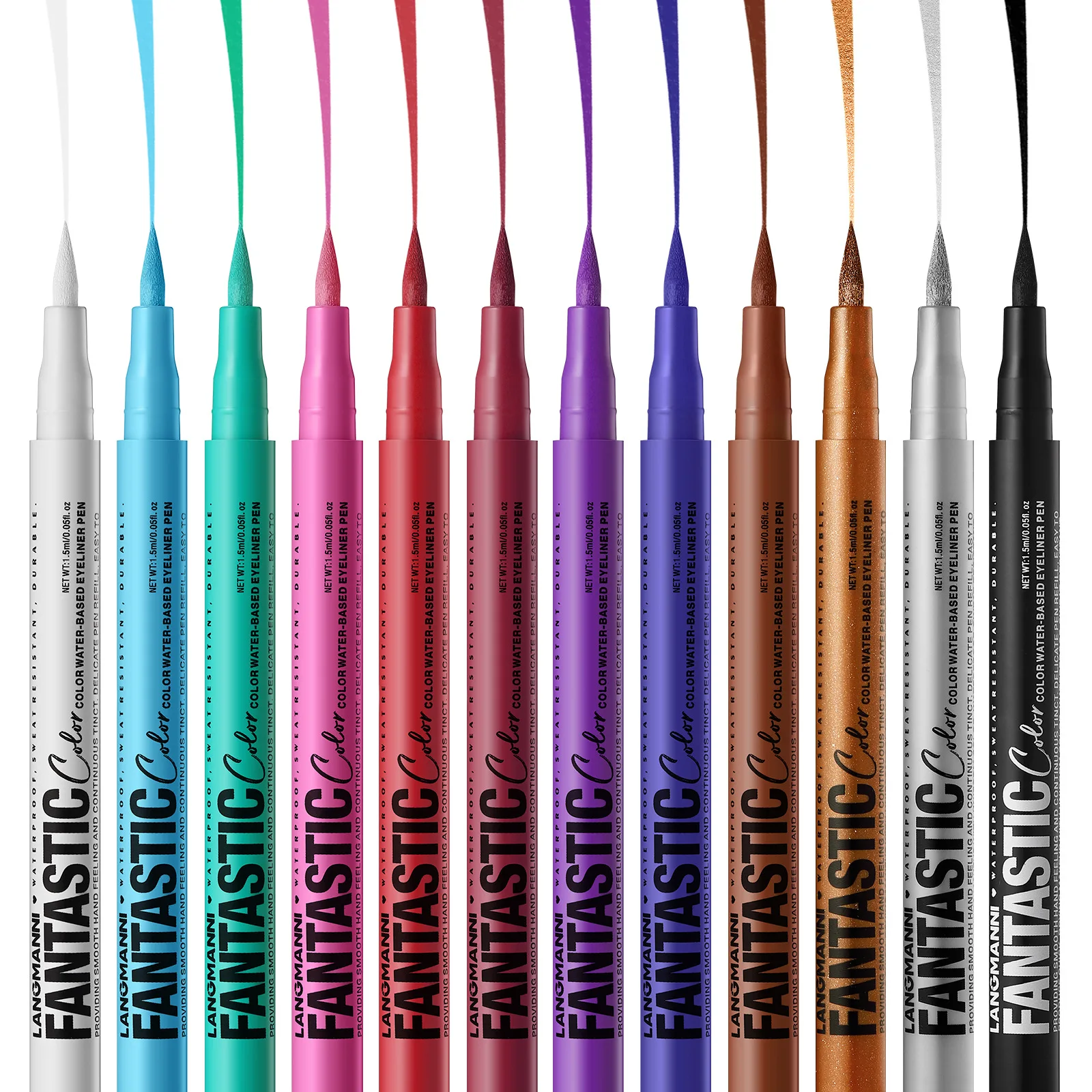 Eyeliner liquide finition mate, ensemble de 12 couleurs, séchage rapide, longue durée, résistant aux taches, étui de maquillage de voyage