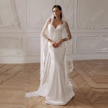 Eleganckie suknie ślubne, urocze suknie dla panny młodej, proste satynowe szlafroki na formalne przyjęcia, bezrękawnikowe Vestidos De Novia, szyte na miarę 2026
