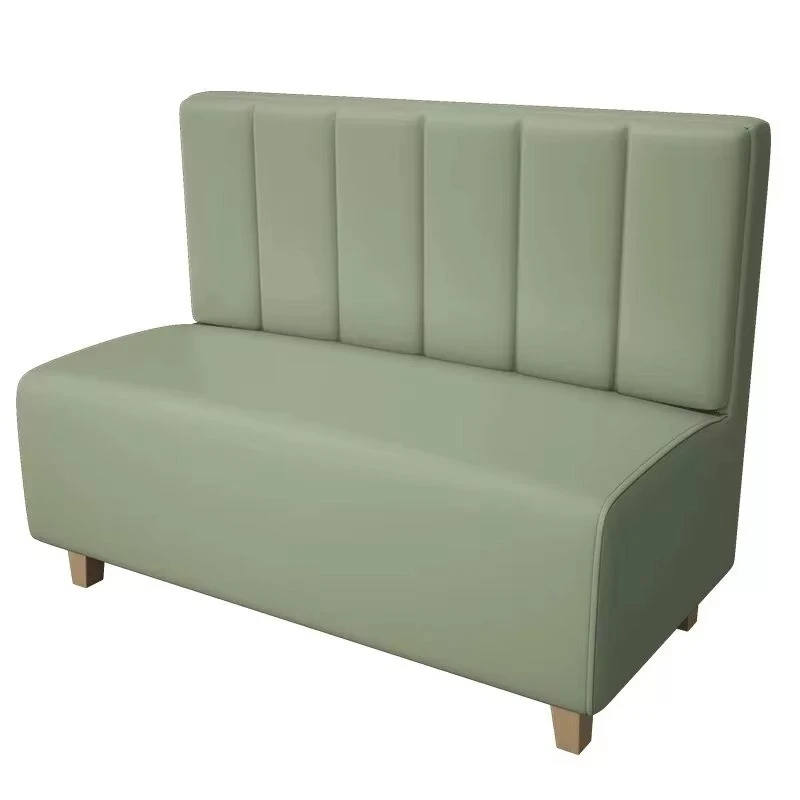 Modern style leather commercial dining room sofa with wooden legs suitable for dining