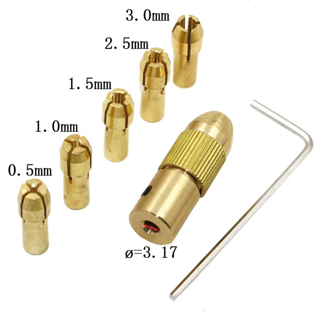 0.5mm-3.0mm  6pcs/set Electric Motor Shaft Mini Drill Chuck Fixture Small To Drill Bit Micro Chuck Fixing Device