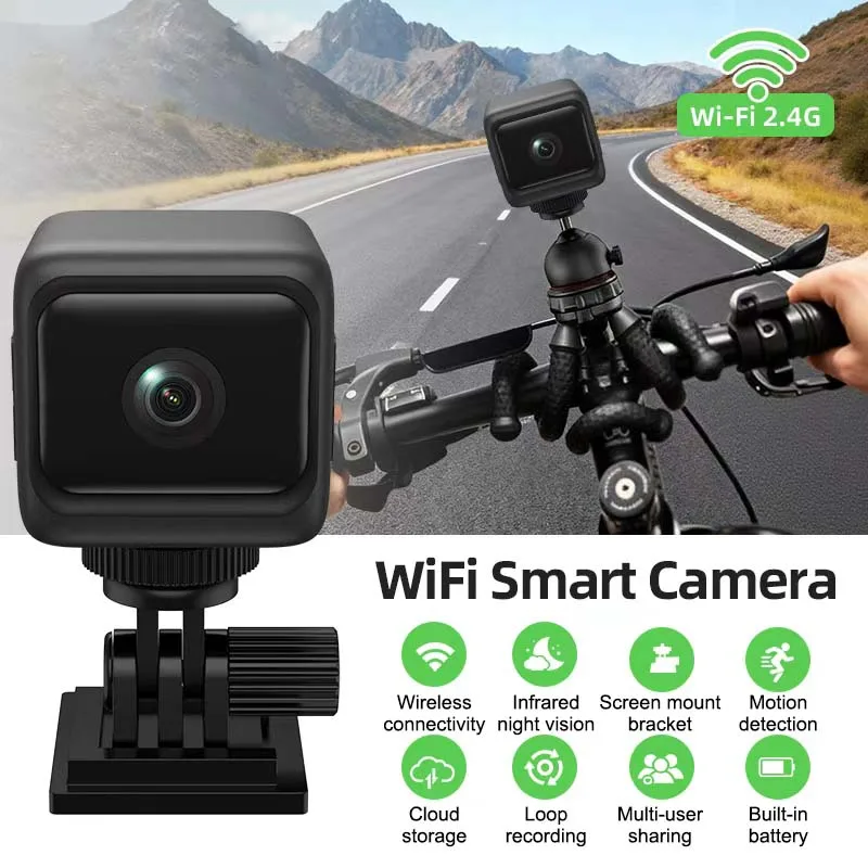

HD 1080P Mini Camera 2.4G WiFi Wireless Remote Monitoring Small Camera Home Video Recorder with 1600mAh Battery