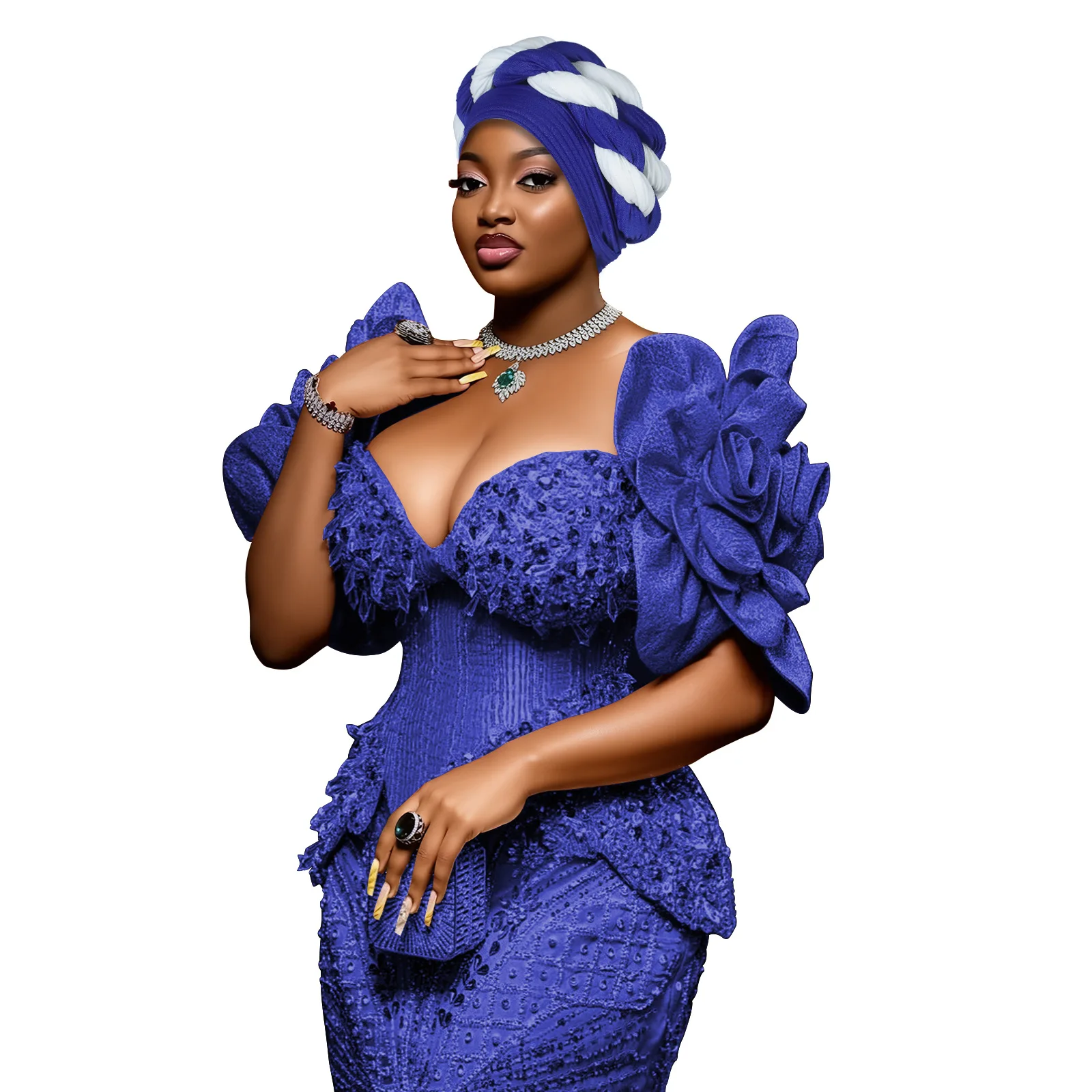 Auto Gele African Headtie Bonnet Hat Turban for Women Muslim Head Wrap Pleated Hijab Nigerian Hijab Cap Head Scarf