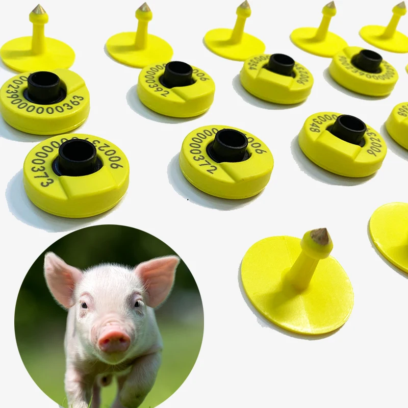 134.2khz HDX ISO11784/5 RFID pig round button EID ear tag ID number TPU cattle animal ear tag for farm livestock identification view 3