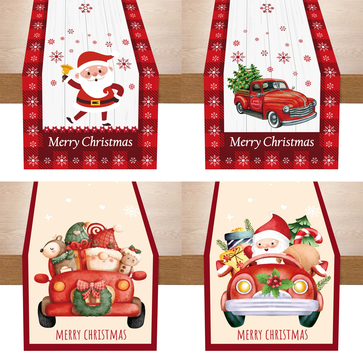 2024 Christmas Table Runner Cloth Christmas Decoration For Home Tablecloth Xmas Natal Noel New Year 2025 Merry Cristmas Ornament