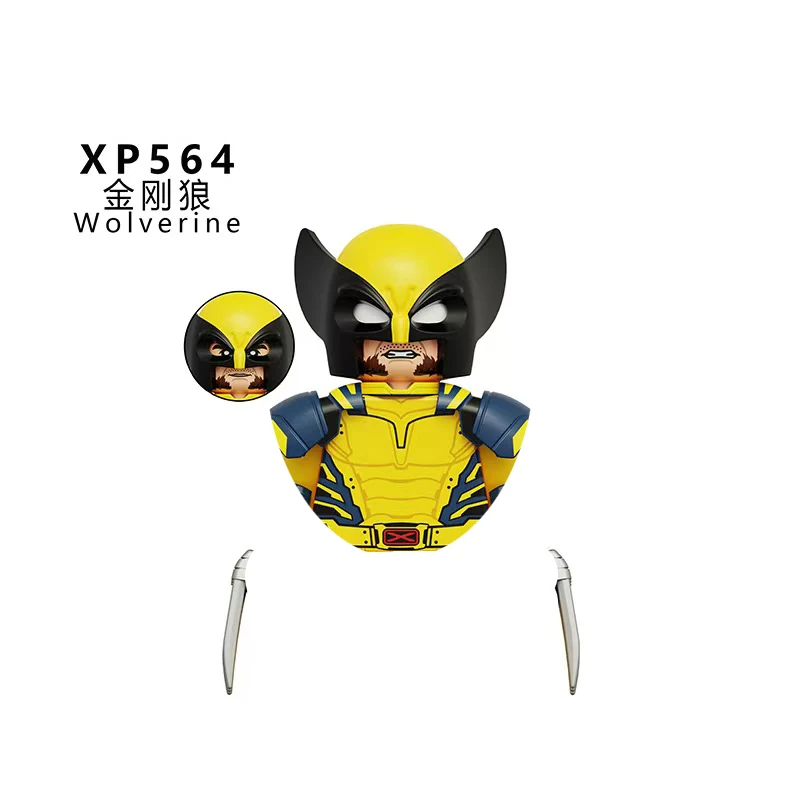 Marvel superhero cartoon character model movie mini action toy building blocks Wolverine series puzzle building DIY