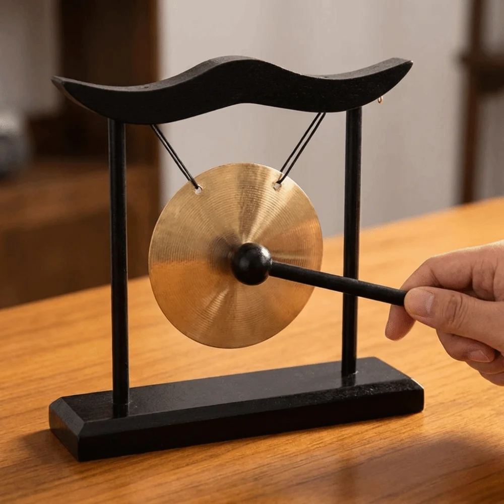 Relaxation Desktop Gong Creative High Volume Copper Bell with Mallet Meditation Feng Shui Metal Cymbals House Warming