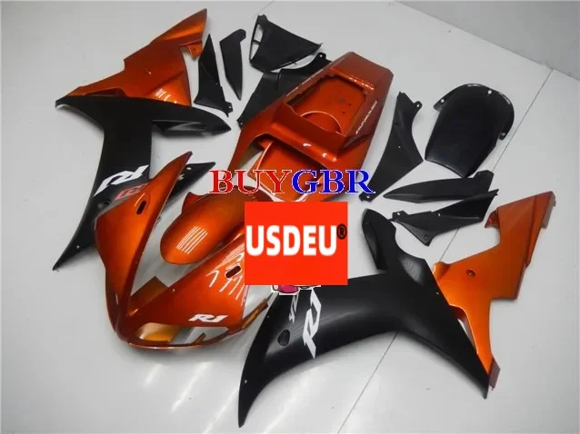 USDEU Motorcycle Fairings Gold black fairing For Yamaha YZF1000 R1 2002 2003 fairing free windscreen