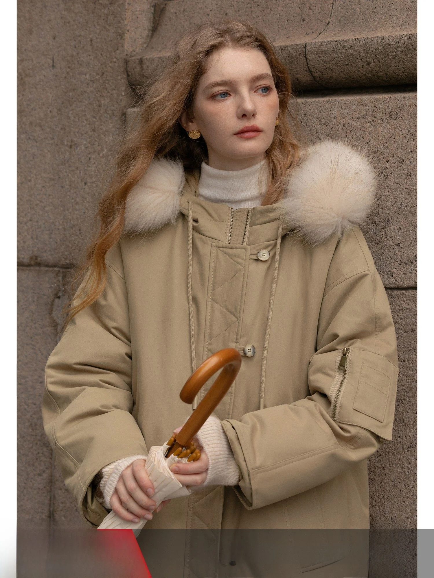 

MELLIIY 2025 Winter Commute Thi Du down Parka Women's Loose Fur Collar Coat Vintage Straight Cut 90% down Filling Warmth