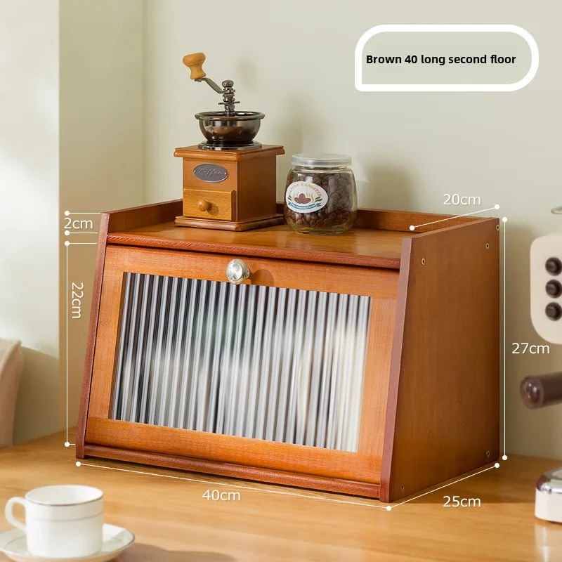 

Minimalist Desktop storage box Cup storage cabinet Tea set display cabinet Kitchen water cup rack Nanzhu tableware locker