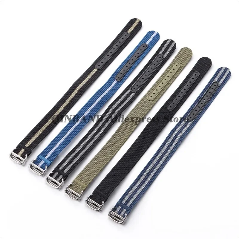 لأوميغا ساماستر ل تيودور ل رولكس النايلون حزام الساعات 20 مللي متر للطي مشبك سوار الرجال النسيج الأشرطة العالمي معصمه