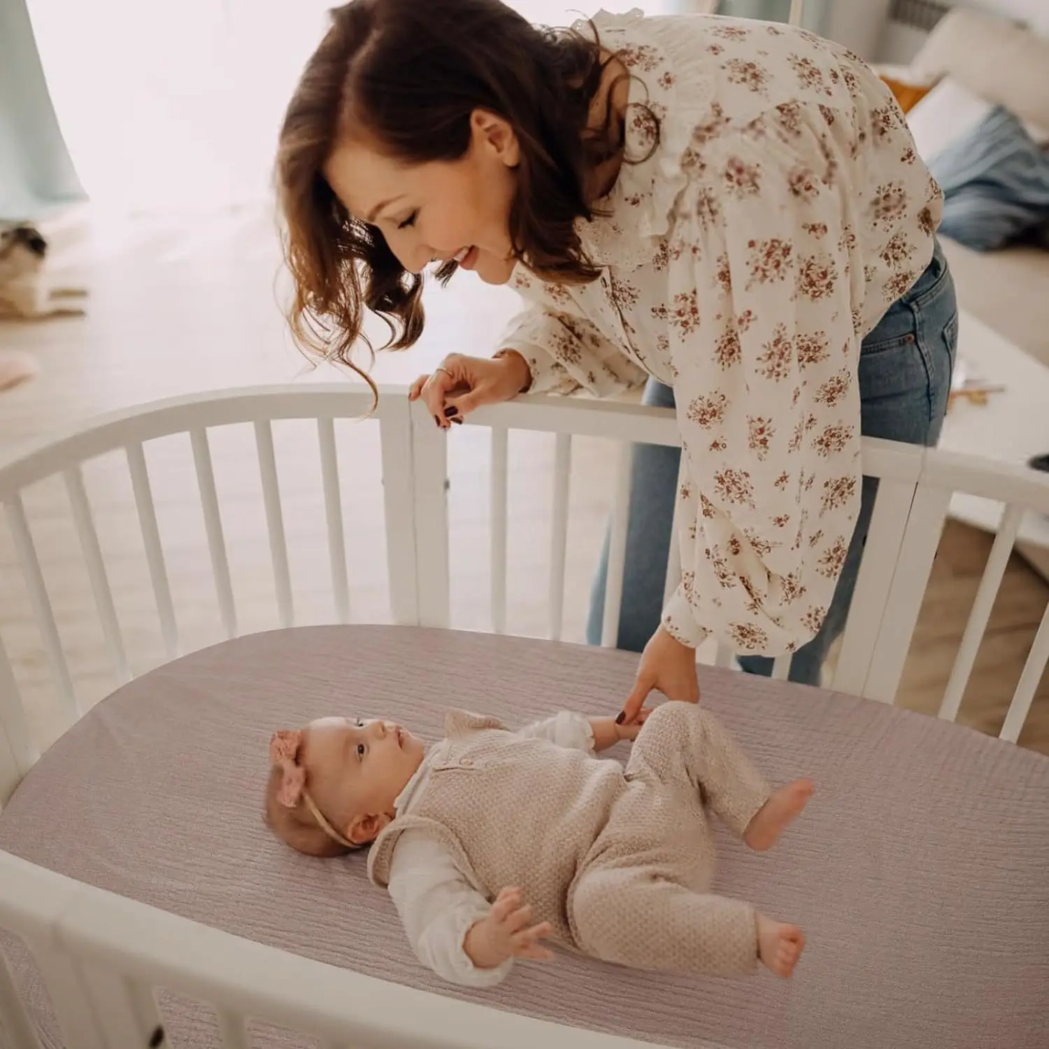 

Комплект из 2-х хлопковых матрасов-простыней для детской кроватки/люльки, съемные простыни для новорожденных, набор постельного белья для детской комнаты