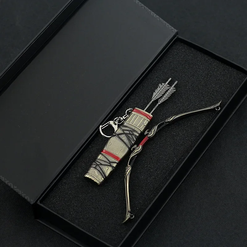 God of War Atreus Talon Bow Kratos Keychain Weapon Bow and Arrow Weapon Katana Metal Sword Samurai Toys for Boys Children Gifts