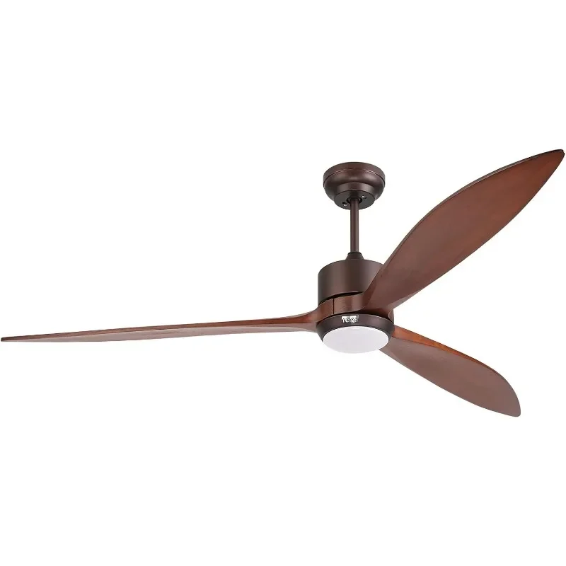 

reiga 65 Inch Smart Wood Ceiling Fan with Light and Remote Control, ETL Listed Quiet DC Motor 3 Blade Propeller Fan for Patio