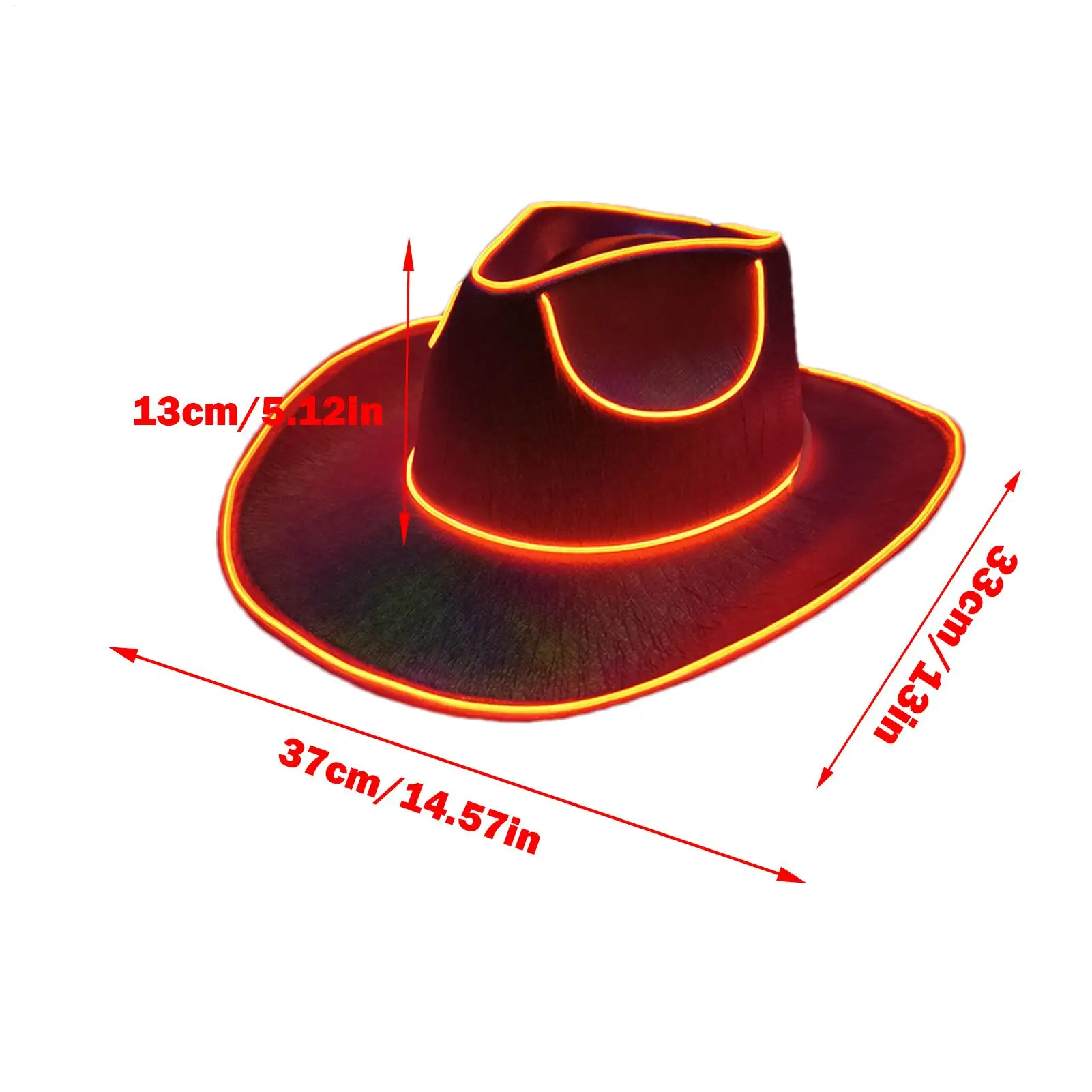 Light up Hats for Adults Party Headwear Cowboy Hat Dress up Hat Battery Operated LED Hat Party Cowboy Hats for Men Women view 6