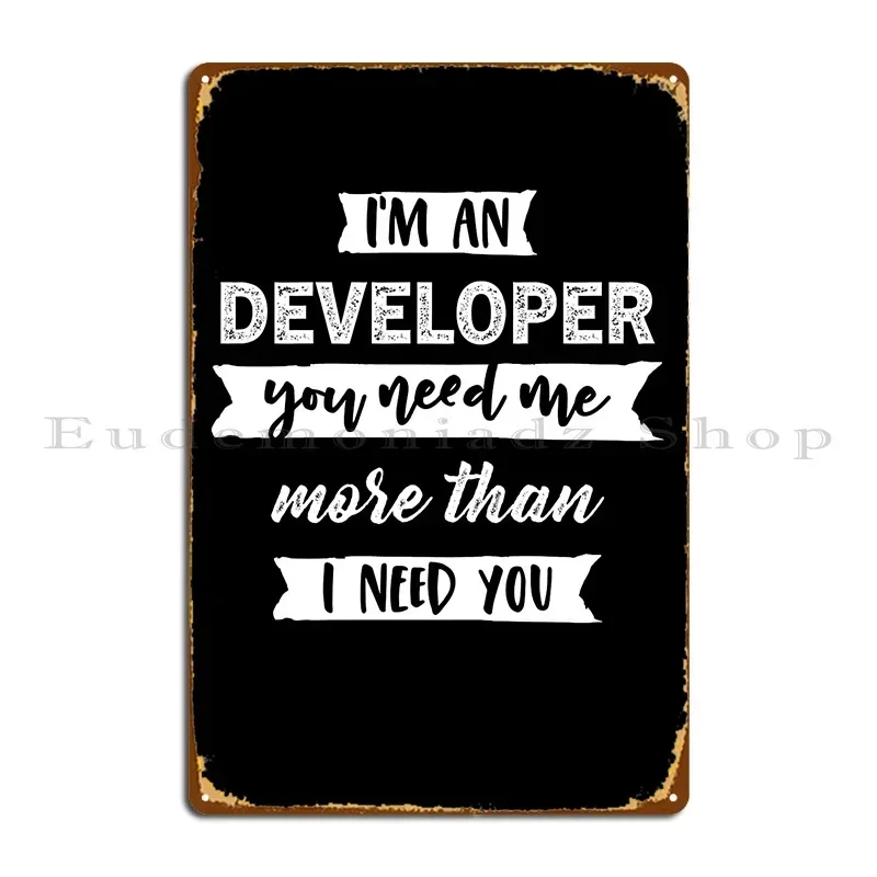 Developer Metal Plaque Poster Retro Retro Garage Designing Plaques Tin Sign Poster