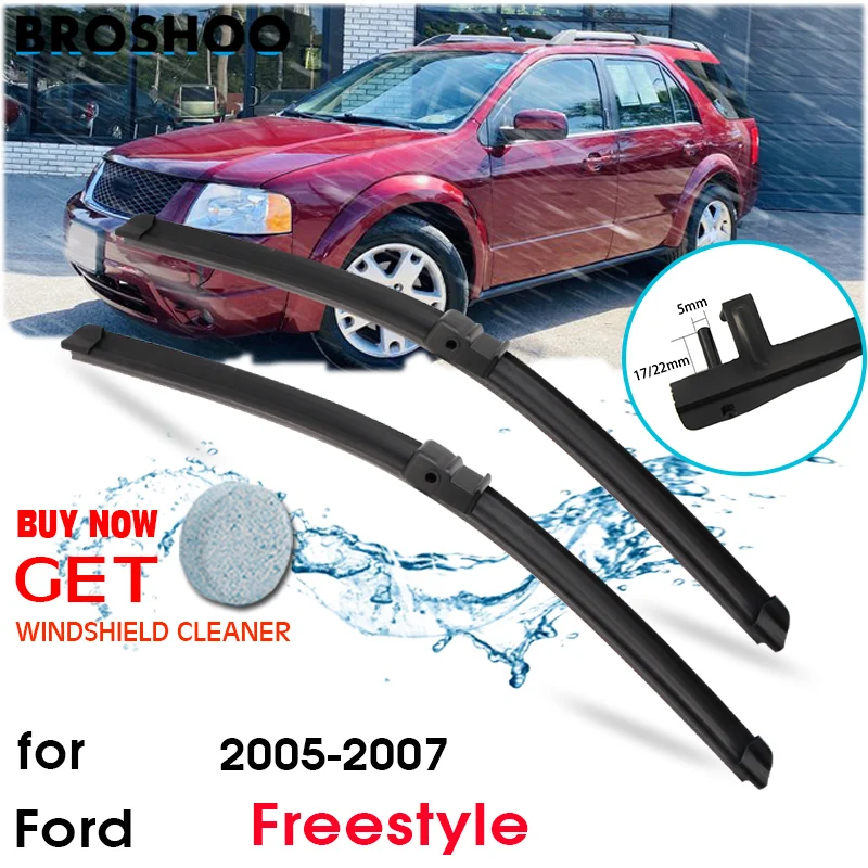 

BROSHOO щетка стеклоочистителя для автомобиля, резина для Ford Freestyle 2005 2006 2007, боковой штифт/кнопочный аксессуары в виде оружия