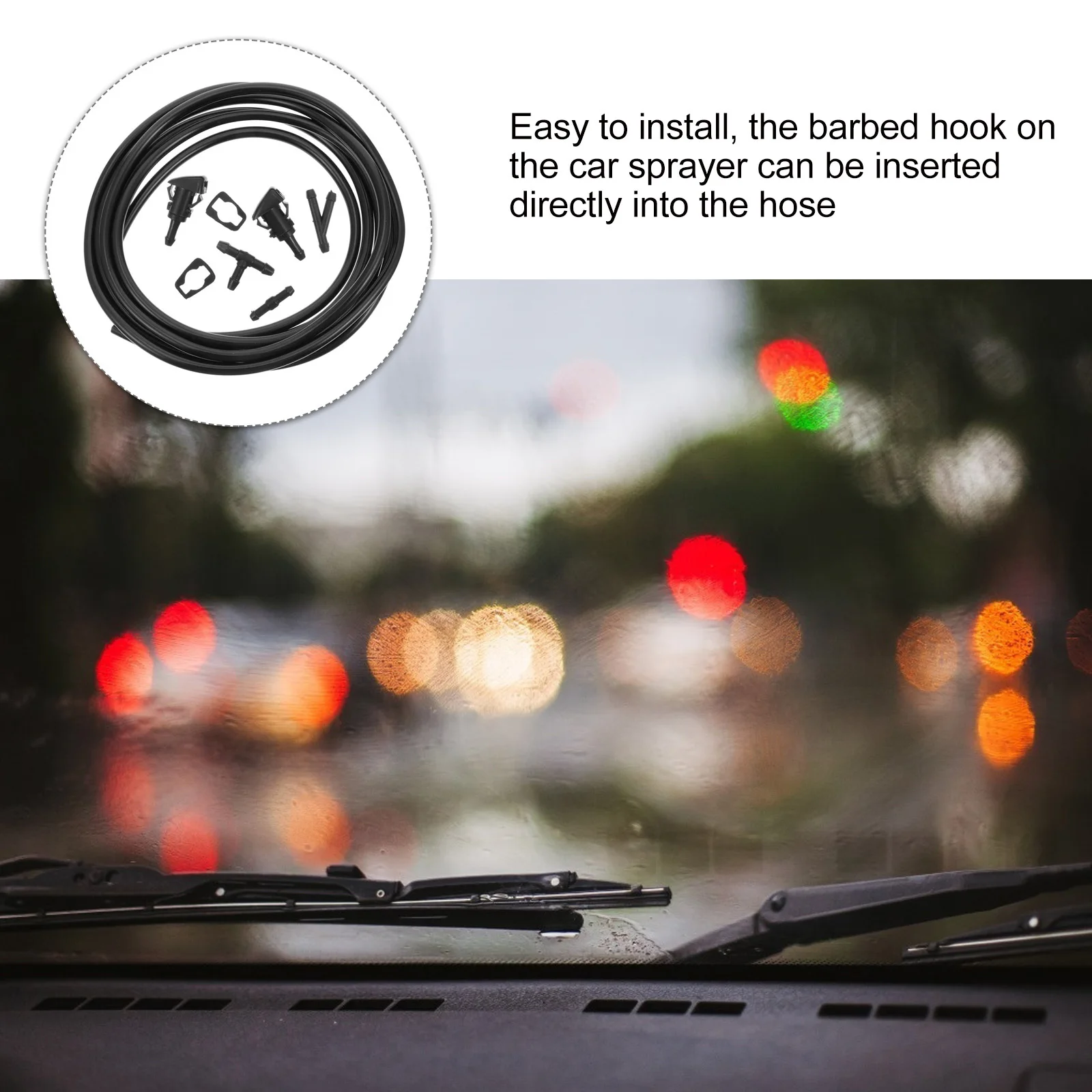 Kit de reparación de manguera limpiaparabrisas, boquilla de pulverización para coche, conectores de manguera, fácil de instalar, limpieza rápida, boquilla de pulverización para parabrisas, 6 uds.