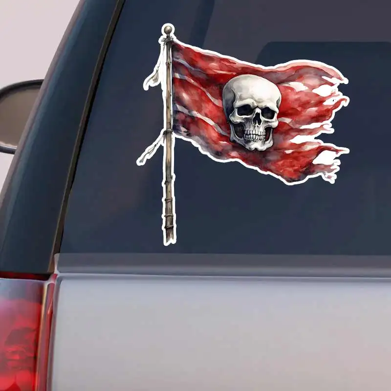 

Skull Flag Car Sticker Vinyl Decal Waterproof Rear Window Motorcycle Camper Bumper Truck Laptop Decoration SH1205