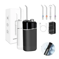 Mini Portable Oral Irrigator Travel Water Flosser On the Go Dental Flusher Water Pick 4 Nozzles Rechargeable Teeth Gum Cleaner