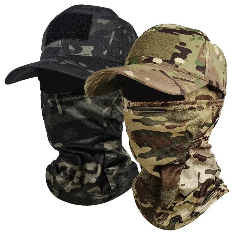 

Camo Face Mask Bandana Balaclava Hood Headwear with Hat Baseball Cap for Men Women Tactical Training Cycling Ski