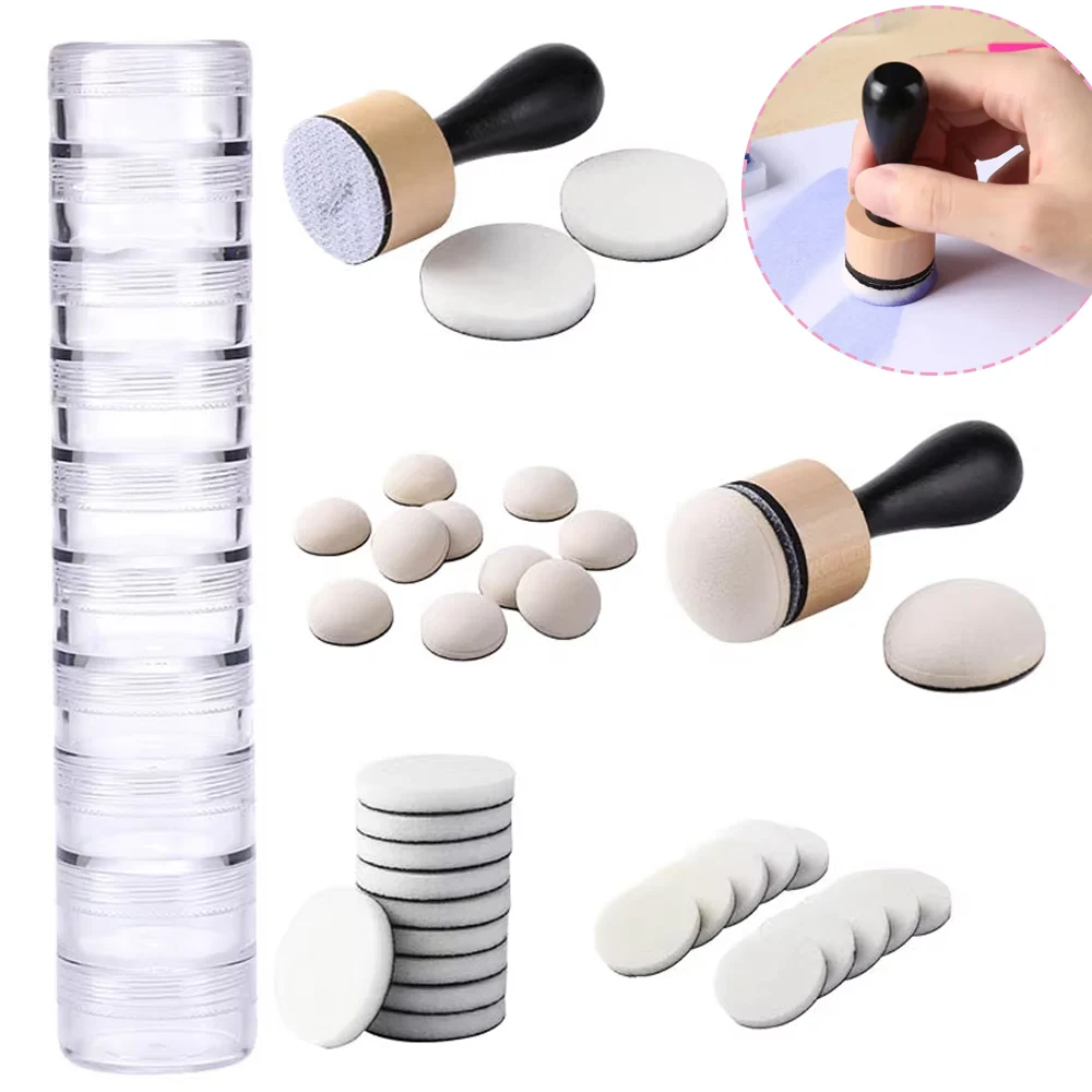 Mini ferramentas de mistura de tinta com espumas redondas para artesanato de scrapbooking diy aplicam tintas e tintas através de estênceis, fabricação de álbuns de fotos