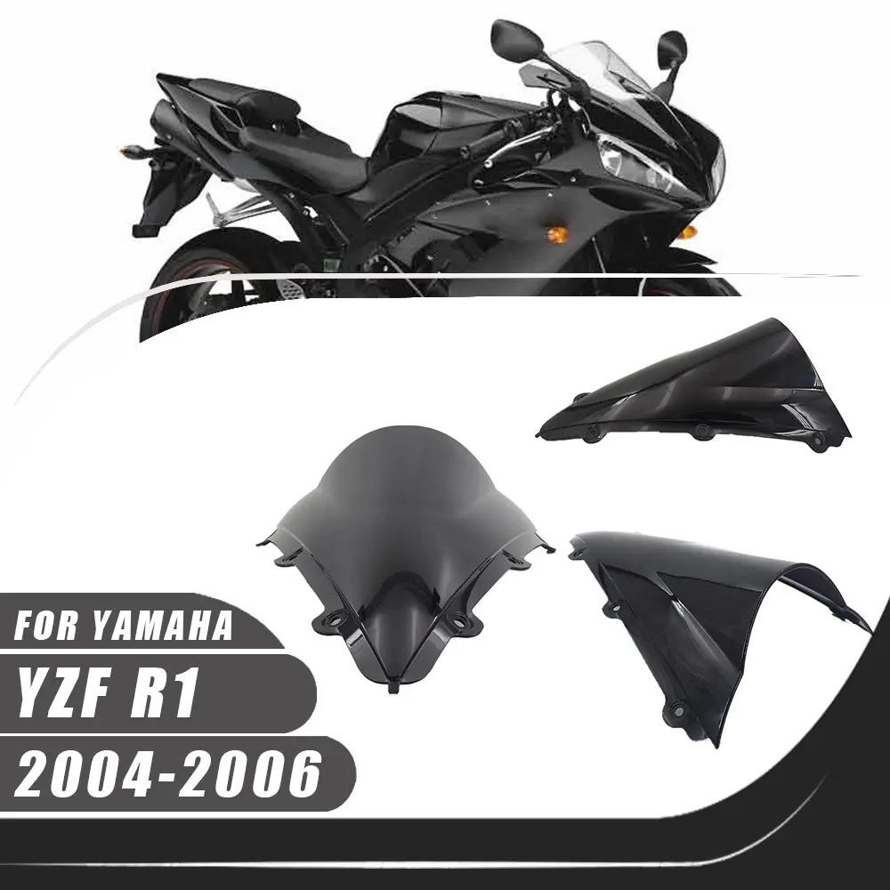 

For Yamaha YZF R1 2004-2006 Motorcycle Windshield Windscreen Wind Deflectors Black