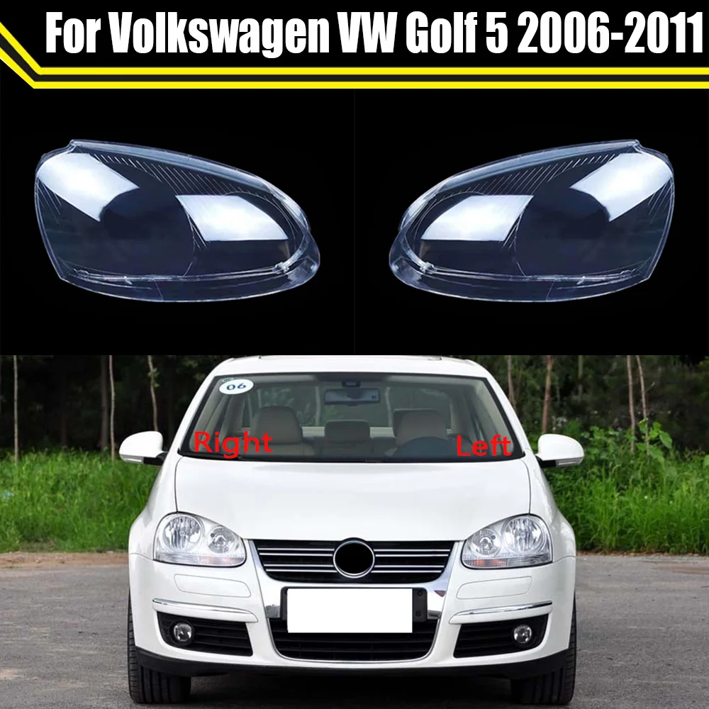 Auto Head Lamp Light Case For Volkswagen VW Golf 5 2006-2011 Car Headlight Cover Lampshade Clear Lampcover Caps Headlamp Shell