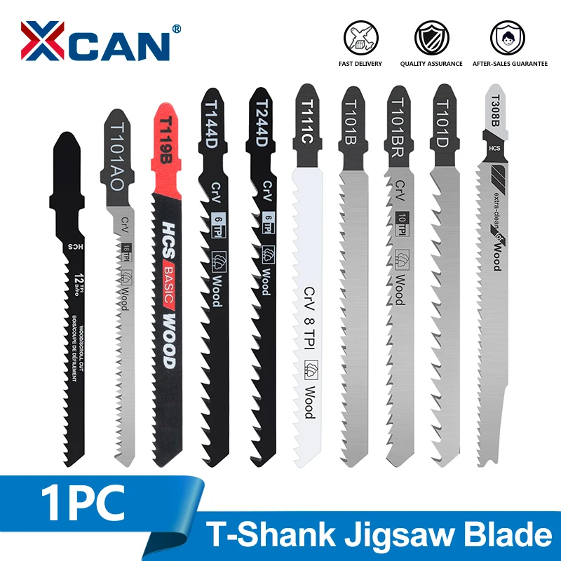 XCAN 1pc Jigsaw Blade Wood Cutter Saw Blade T111C T101B T101BR T101AO T119B T119BO T101D T144D T244D for Wood Plastic Metal