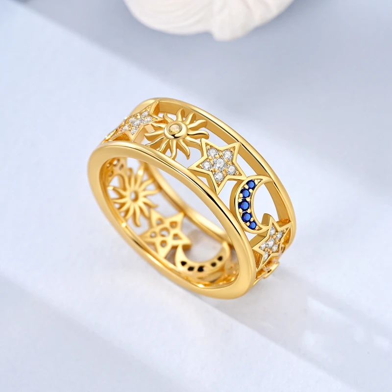 خاتم متعدد الطبقات 925 فضة فاخر ملفوف جوهرة ثعبان نسيج شخصي لامعة واسعة مكتنزة خواتم غرامة مجوهرات هدية