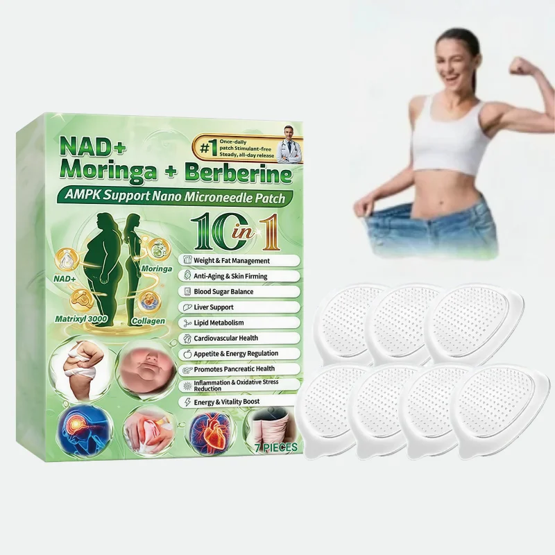 NAD Moringa Berberine Advanced Nano Microneedle Patch Energy Boost Skin Firming Blood Sugar Balance Body Care Patches 7Pcs